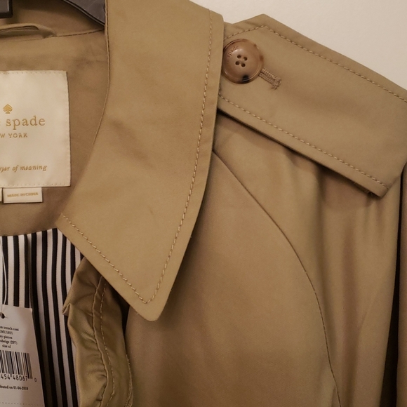 NWT Kate spade ruffle trim trench coat - Picture 12 of 16